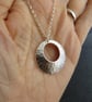 Sterling Silver Disc Pendant, Circle Necklace - Image 5