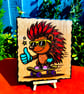 Funky hedgehog wooden plaque  - Image 3
