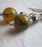 Dragon Stone - Agate & Czech Fire Polished Glass Earrings - Image 3