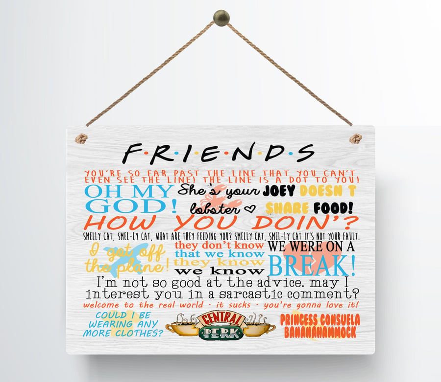 Metal Friends Quotes Hanging Plaque Friendship Gift TV Show