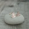 9ct Rose Gold Hammered Heart Stud Earrings
