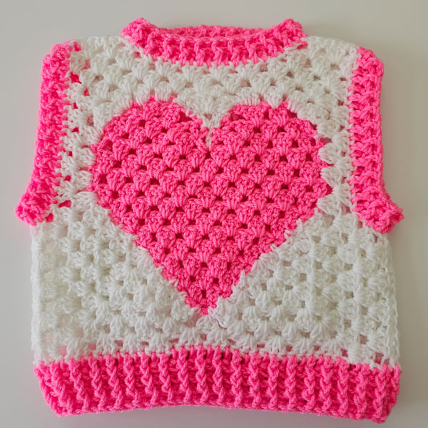 Kids crochet cropped sweater vest tank top