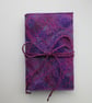 PINK  EMBROIDERED NOTEBOOK COVER.  Machine embroidered cover and A6 notebook