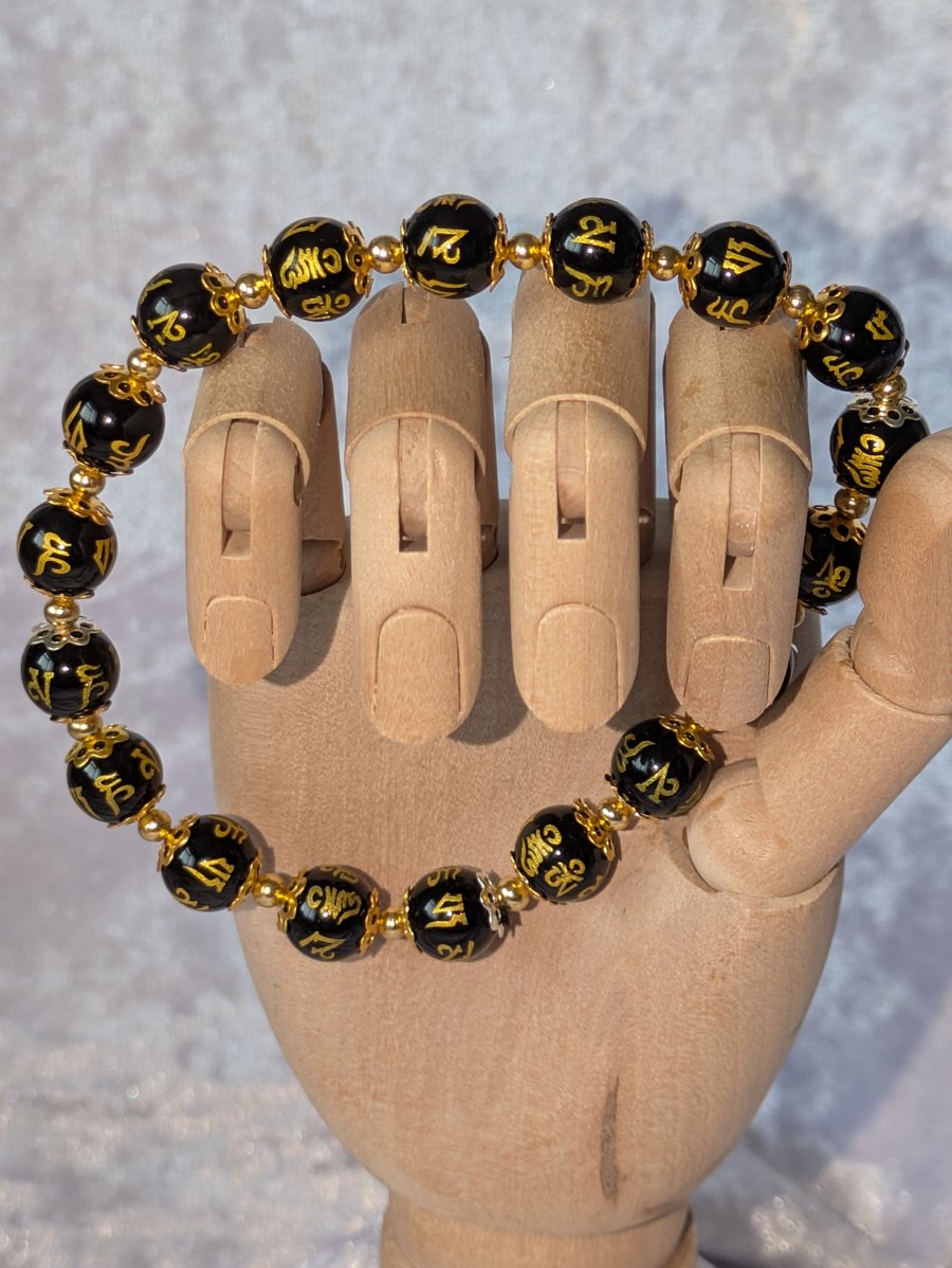 Buddhist mantra prayer bead bracelet 
