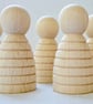 5 x Rounded  body UNPAINTED  6cm peg dolls  with GROOVES lady girl Woman  - Image 1