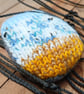 Handknitted Cornish Coastal Positivity Pebble.