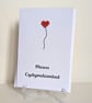 Mewn Cydymdeimlad (with sympathy) with a red heart button Welsh card - Image 1
