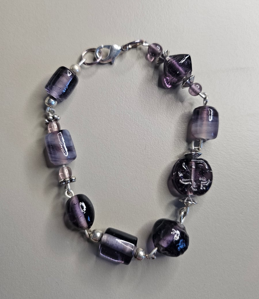 Purple beaded bracelet