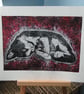 Dreamy Limited Edition Original Collagraph Print Art Cat - Image 4