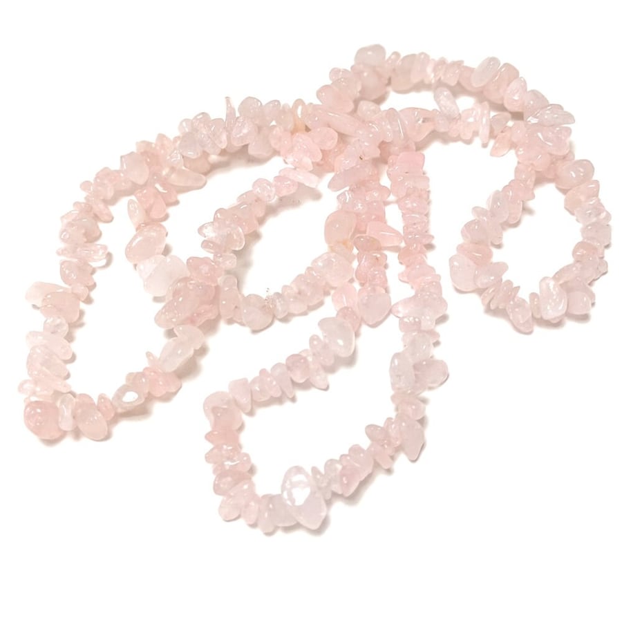 Rose Quartz Pink 5-8mm Smooth Chips, Grade A, Natural Authentic Brazilian Gemsto