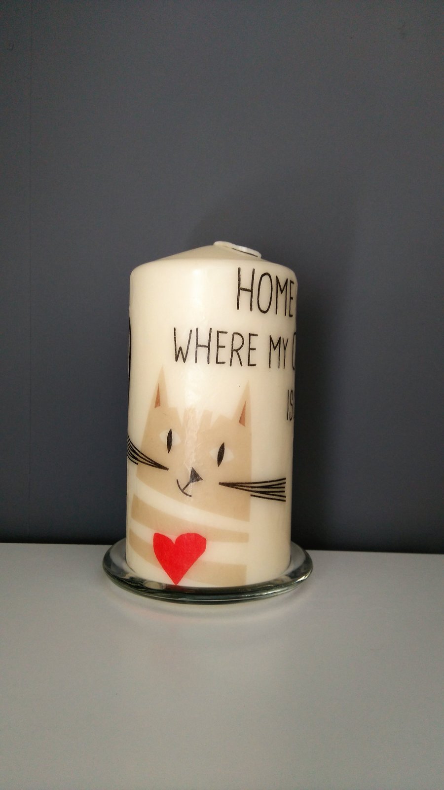 cat pillar candle