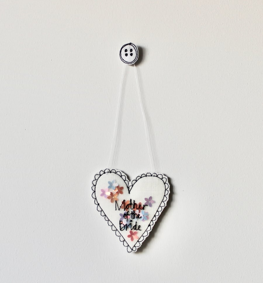 'Mother of the Bride' Heart - Hanging Decoration