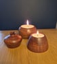 Woodturned tealight and vase set