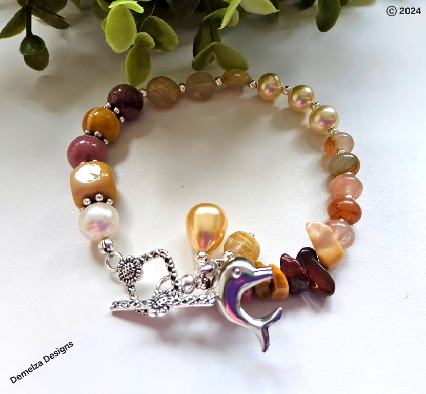  Artisan Multigemstone Chakra Designer Charm Bracelet 