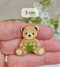 Snowdrop Teddy Bear Brooch, Handmade January Birth Flower, Miscarriage Gift - Image 4