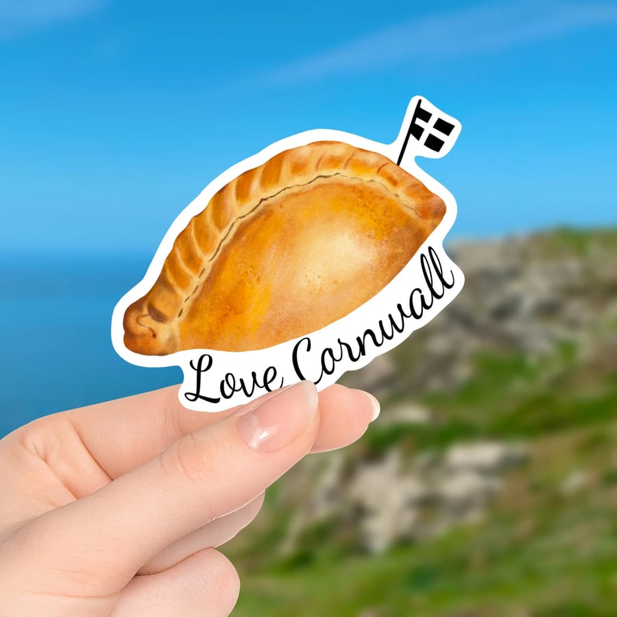 Cornwall Pasty Sticker, Love Cornwall, Cornwall Stickers
