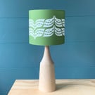 Handmade 20cm Leaf Print Lampshade - Moss Green - British Made 