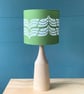 Handmade 20cm Leaf Print Lampshade - Moss Green - British Made 