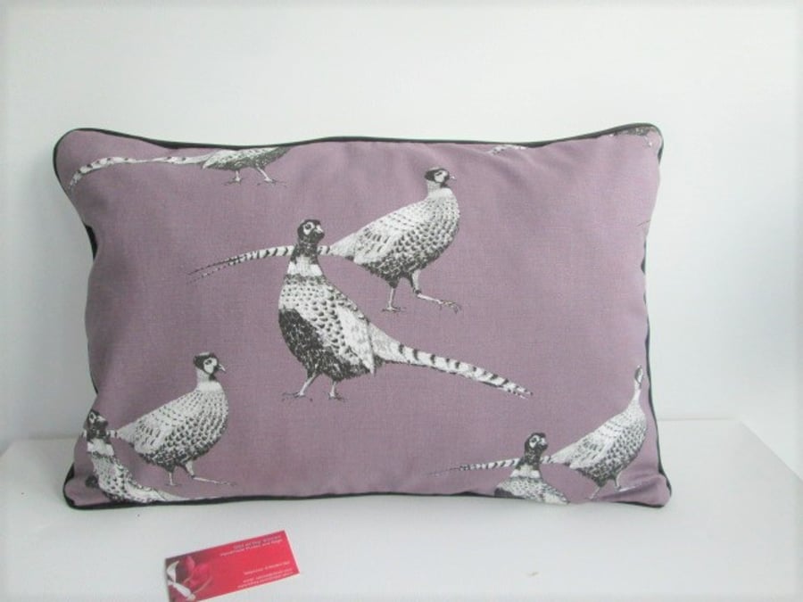 Purple Pheasants Cushion 