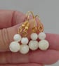 Dainty Mother of Pearl Earrings with Choice of Gold Plated Hooks. Ref:402 - Image 3