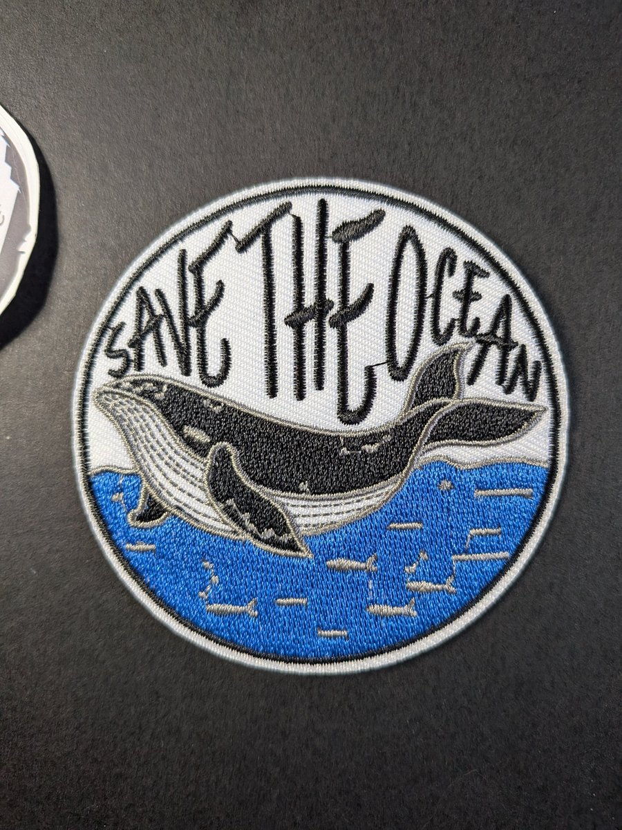 Save the Ocean   - Embroidered Iron on Patch