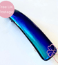 Handmade Electric Blue Iridescent Dichroic Fused Glass Hair Barrette