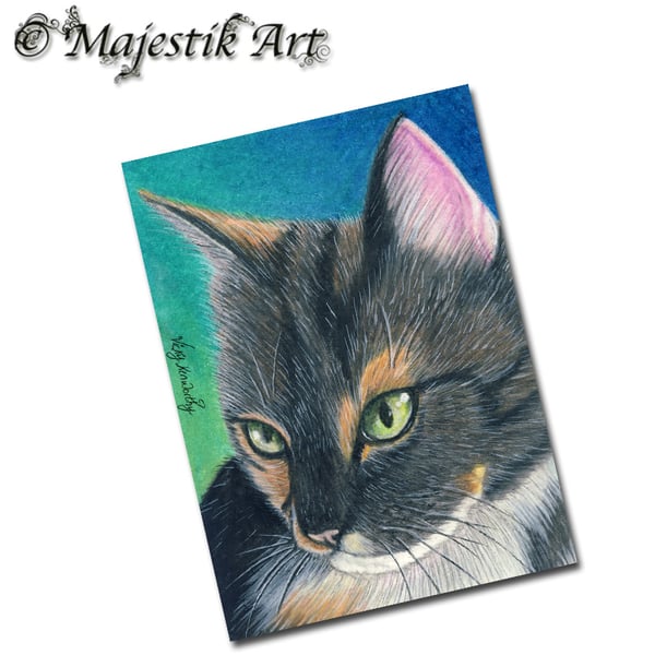 Archival ACEO Cat 'Content' By V Kenworthy