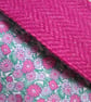 A6 'Harris Tweed®' Notebook Cover - Magenta Herringbone & Liberty London Print - Image 2