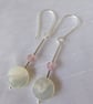 Strawberry Moon Earrings - Strawberry Quartz, Mother of Pearl & Sterling Silver - Image 8