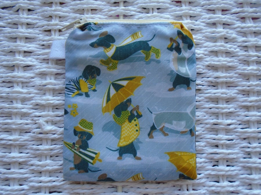 Rainy Day Sausage Dogs Coin Purse or Card Holder 