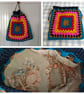 Crochet Granny Square Drawstring Bag - Image 4