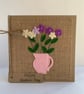Handmade Mother’s Day Card. Purple and cream flowers from wool felt. Keepsake. - Image 2