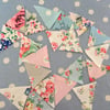 8ft elasticated Cath kidston cotton fabric bunting 