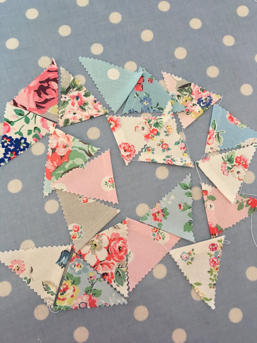 8ft elasticated Cath kidston cotton fabric bunting 