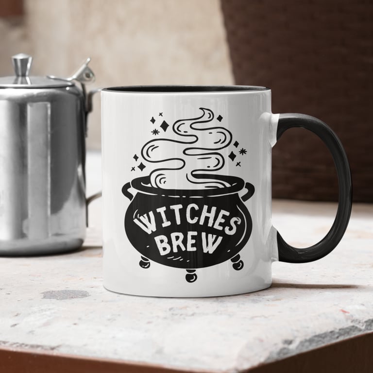 Witches Brew - Cauldron Halloween Mug, Unique Halloween Mug, Spooky Mug Gift
