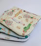 Soft zipped bag - vintage style icon themed pouch, green tweed backing - Image 6