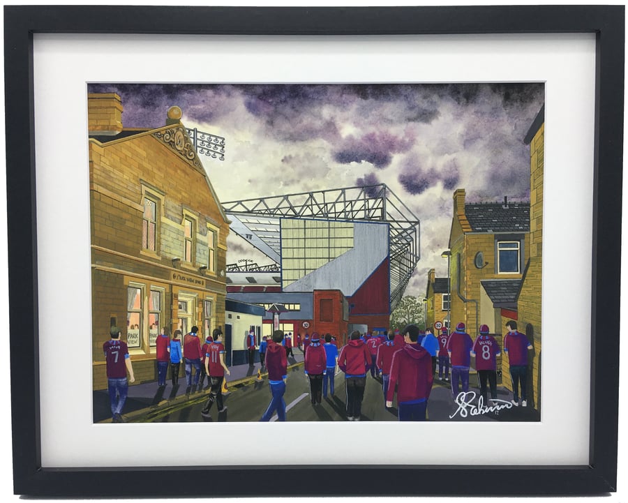 Burnley F.C, Turf Moor. Framed, Football Art Print. 20" x 16" Frame Size