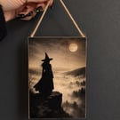Witchy Wall Hanging Plaque – Gothic Halloween & Vintage Witch Wall Art
