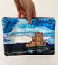 Whitby Abbey velvet makeup, Jewellery, toiletries bag or kindle pouch.