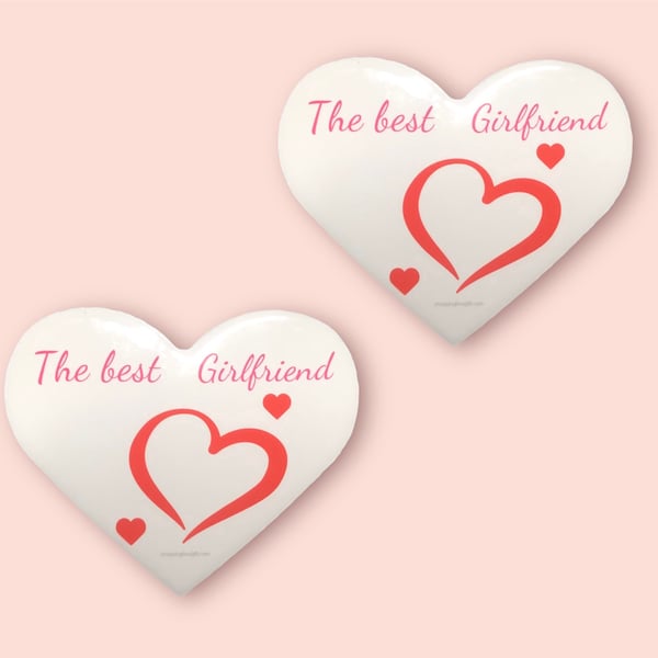 The Best Girlfriend Set Of Two Ceramic Heart Shaped Coasters