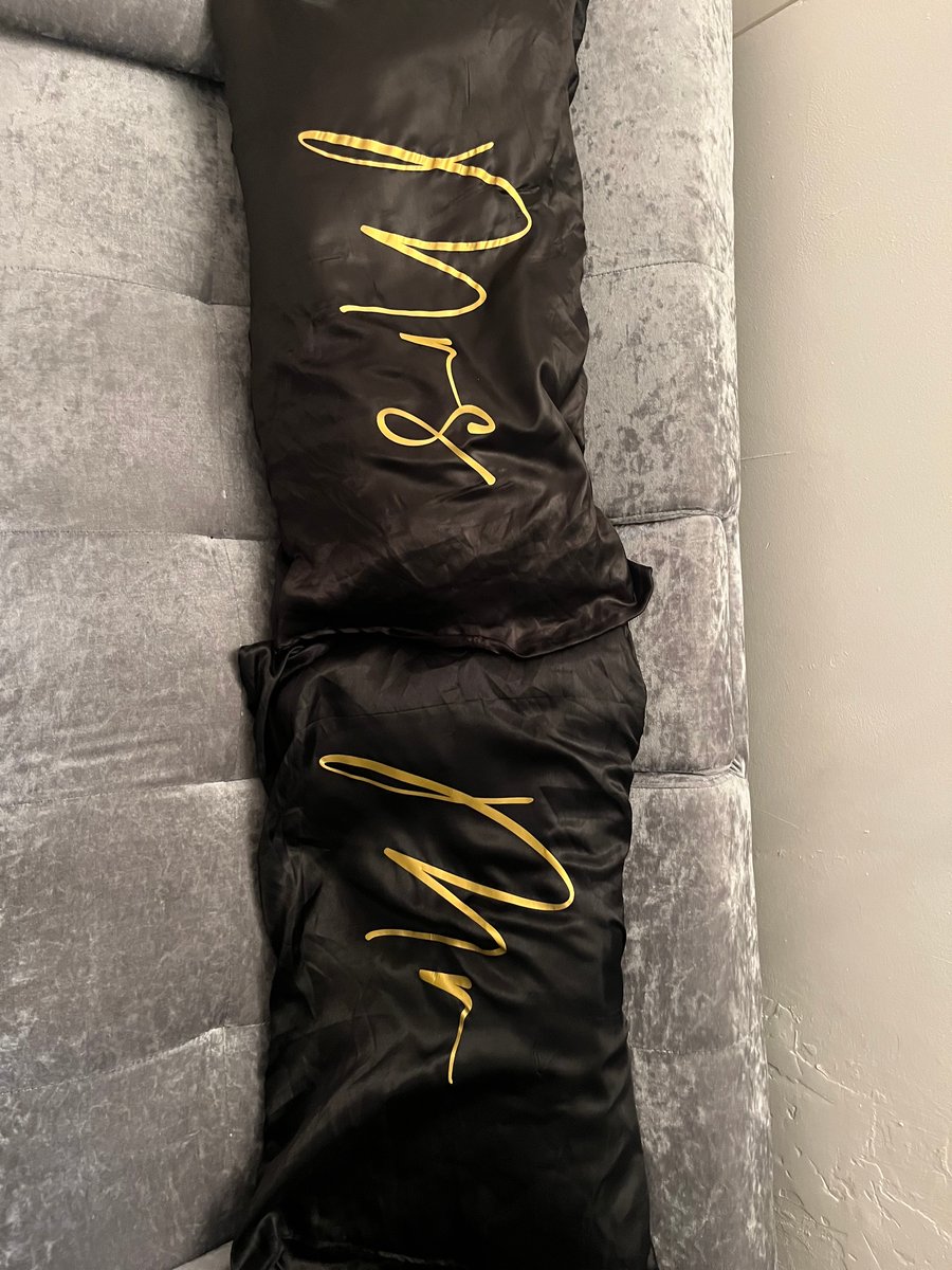 Mr and Mrs satin pillowcase set, 100% satin and a great wedding gift