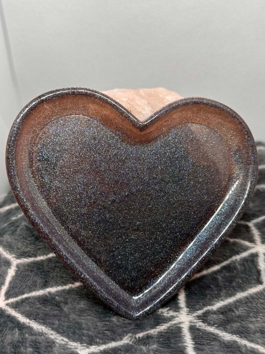 Midnight Stardust Heart Trinket Tray