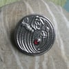 Mackintosh Garnet Brooch in Silver Pewter