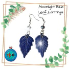 Moonlight Blue Leaf Earrings