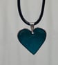 Teal enamel heart shaped pendant - Image 4