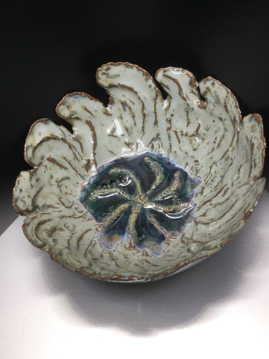 Ceramic sea creature bowl, kiln fired