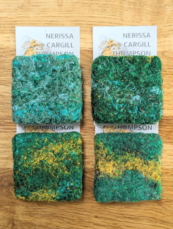 Green Abstract Textile Ultra Mini Art 