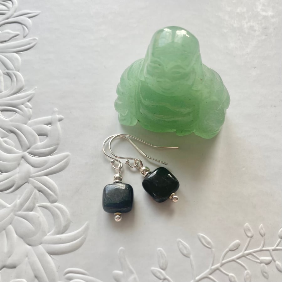 Burmese Black Jade earrings.