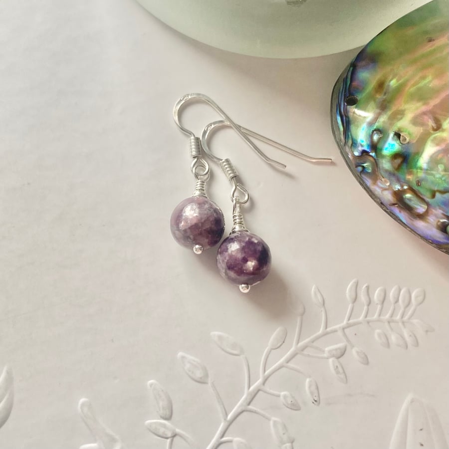 Lepidolite earrings