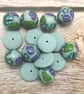 Blue Millefiori Polymer Clay Beads and Spacers - Image 1